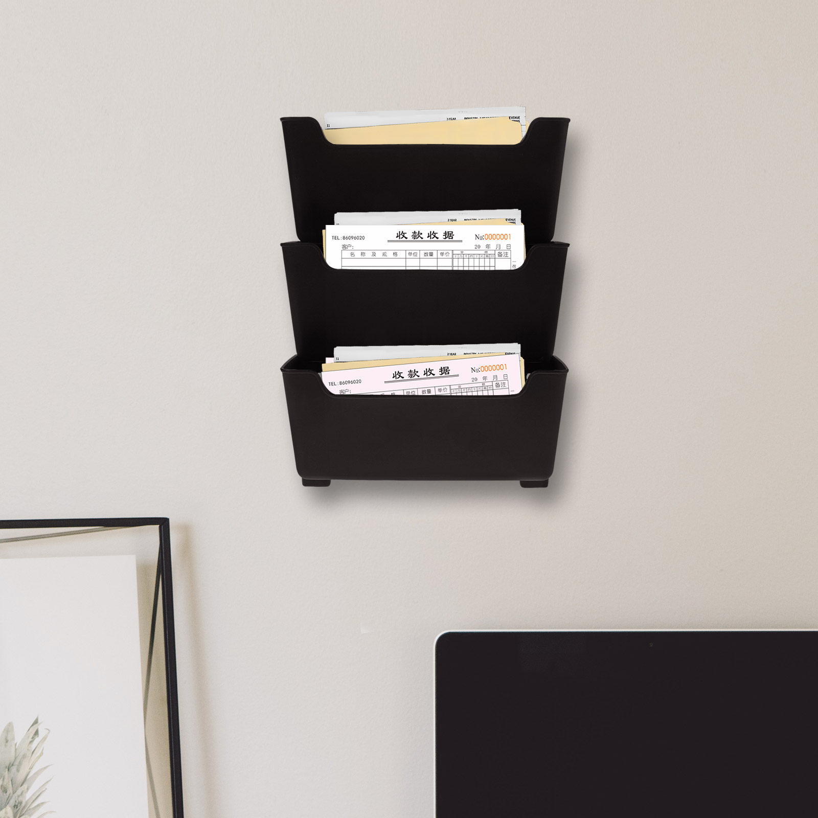 Magazine Holder Rack - 1Set Wall File Organizer Transparent Hanging