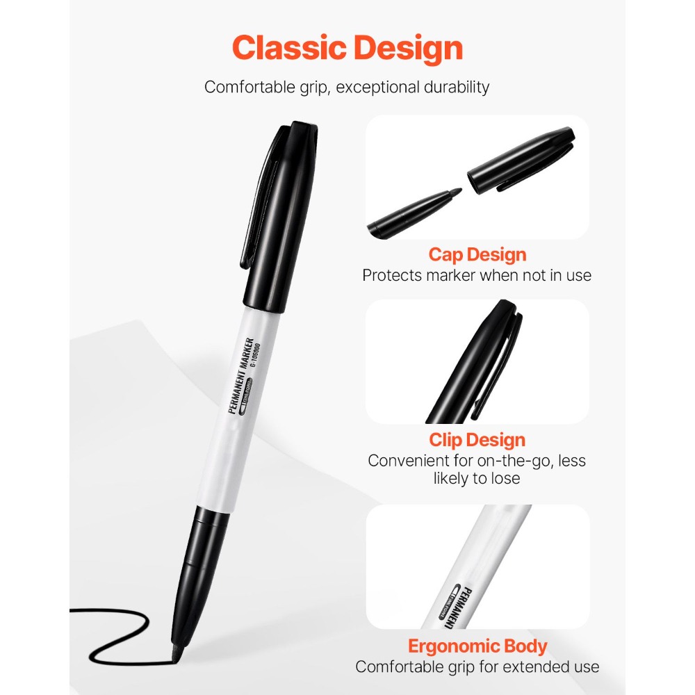 Permanent Markers, 36 Pack Bla - Correction Pen Fine 评论和价格