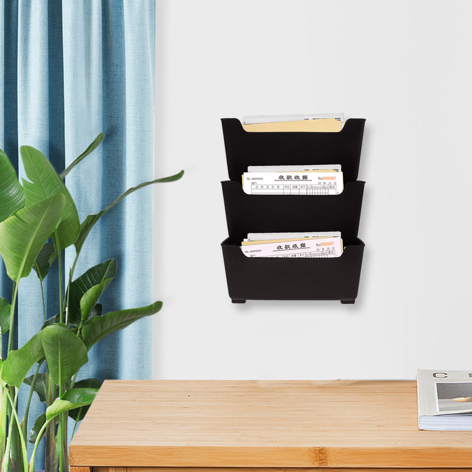 1Set Wall File Organizer Trans - Magazine Holder Rack 评论和价格